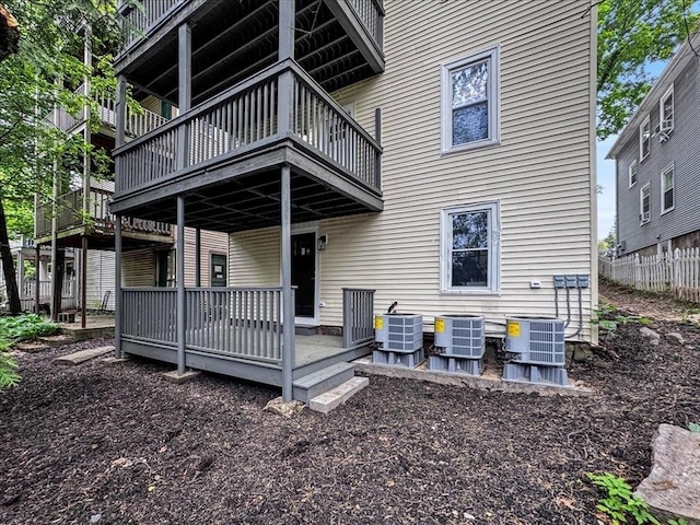 755 Boylston St Unit 2, Brookline, MA 02467 - back of property featuring central air condition unit and a deck