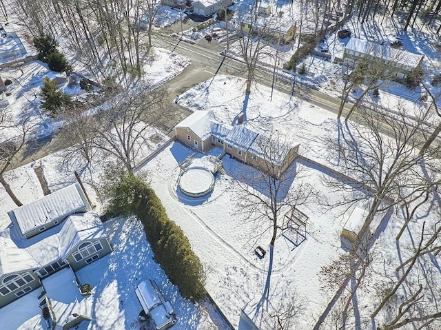 view of snowy aerial view