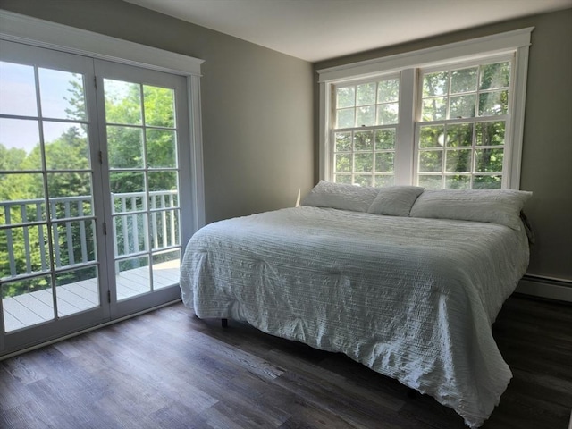 134 Mountain Rd, Princeton, MA 01541 - bedroom with access to outside, multiple windows, wood finished floors, and baseboard heating