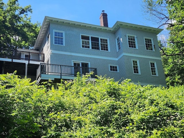 134 Mountain Rd, Princeton, MA 01541 - rear view of property with a chimney and a deck