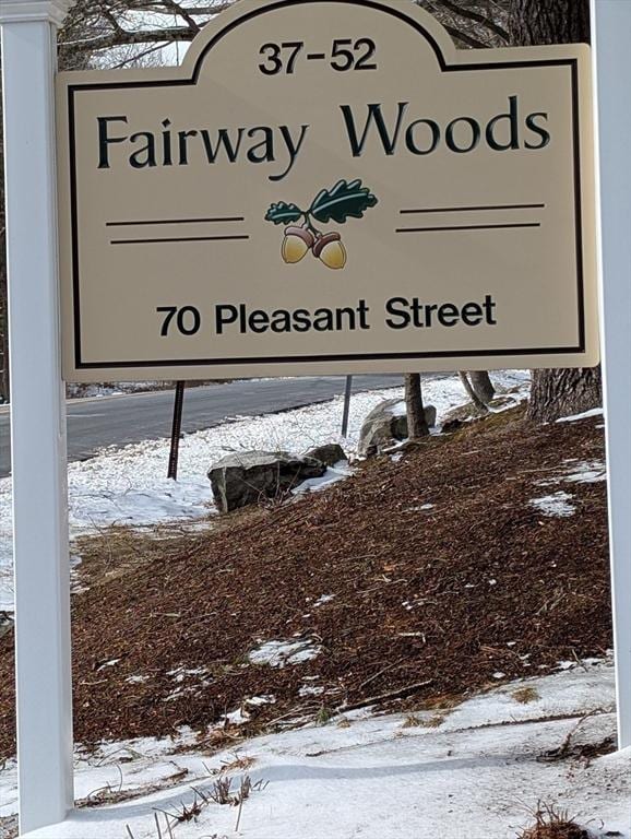 view of community sign