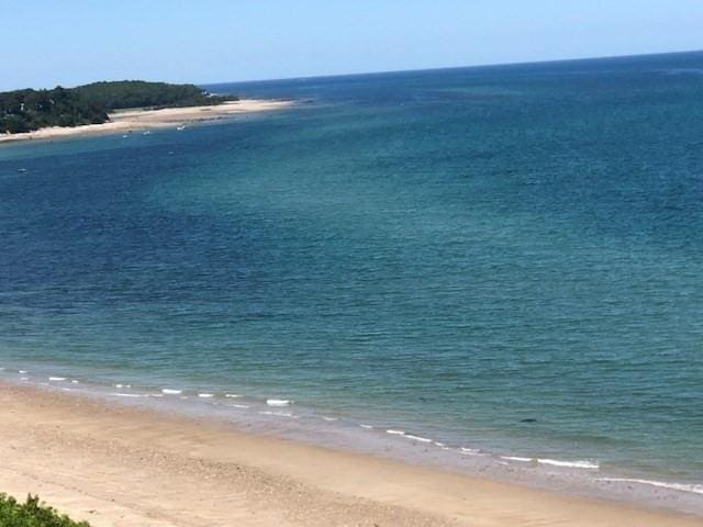 property view of water with a beach view