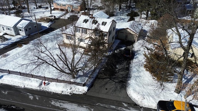 view of snowy aerial view