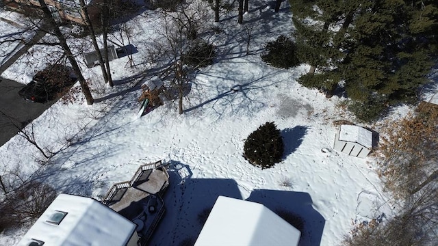 view of snowy aerial view