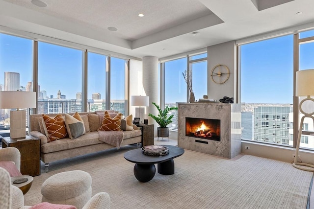 sunroom / solarium with a city view