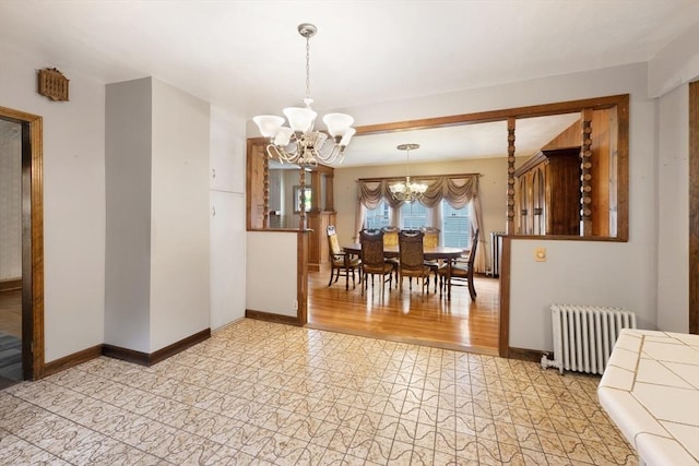 73 Biltmore St, Springfield, MA 01108 - dining space featuring radiator and a chandelier