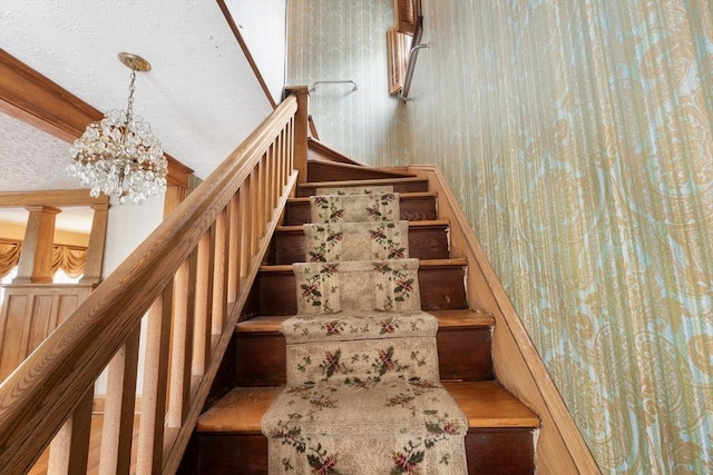 73 Biltmore St, Springfield, MA 01108 - staircase with a chandelier