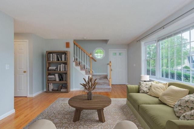 5 Brookfield Dr Unit B, Groton, MA 01450 - living area with stairs and wood finished floors