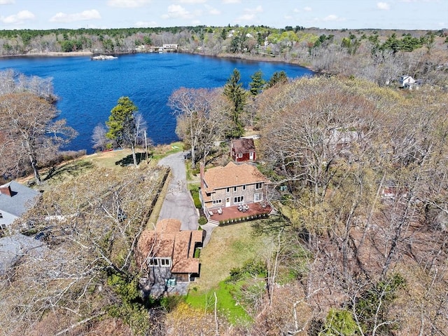 9 Lily Pond Ln, Cohasset, MA 02025 - bird's eye view featuring a water view