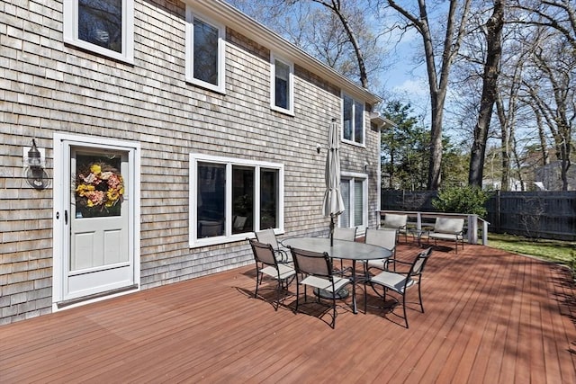 9 Lily Pond Ln, Cohasset, MA 02025 - deck featuring fence and outdoor dining area