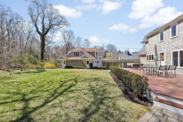 9 Lily Pond Ln, Cohasset, MA 02025 - view of yard featuring a deck and outdoor dining space