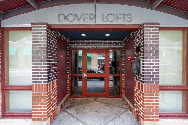 entrance to property featuring french doors