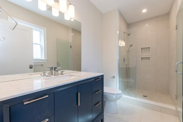 103-105 Neponset Ave, Boston, MA 02131 - bathroom with vanity, a stall shower, and recessed lighting