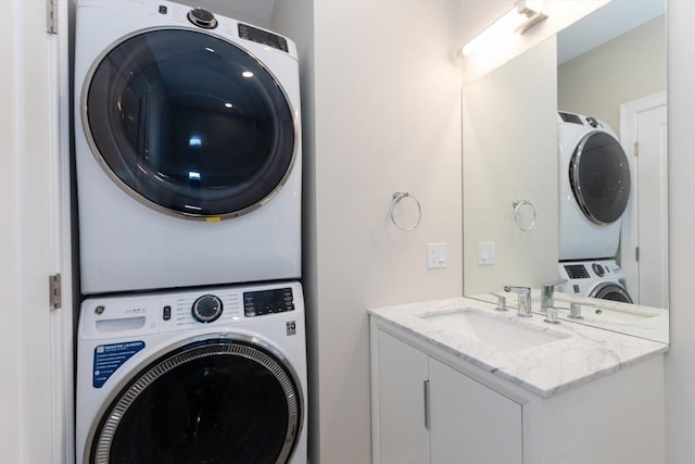 103-105 Neponset Ave, Boston, MA 02131 - laundry room with stacked washer / dryer