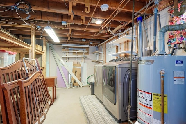 48 Rosemont St Unit 48, Haverhill, MA 01830 - unfinished below grade area featuring gas water heater and washing machine and dryer