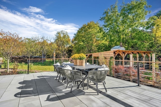 deck featuring a patio area