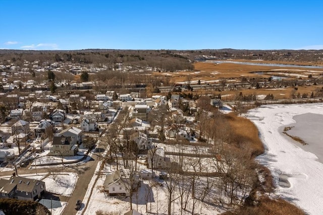 drone / aerial view with a residential view