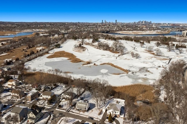 view of snowy aerial view