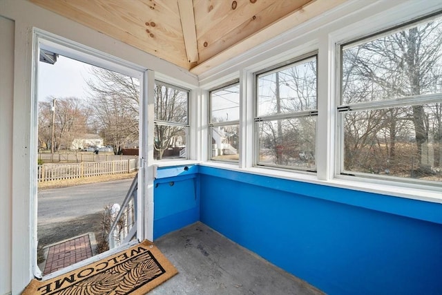 view of unfurnished sunroom