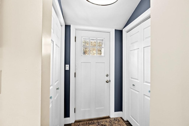 4 Morrison Way, Lakeville, MA 02347 - doorway with wood finished floors and lofted ceiling