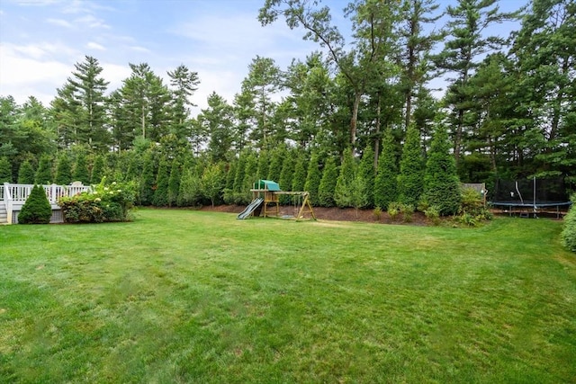 36 Village Way, Duxbury, MA 02332 - view of grassy yard featuring a trampoline and a playground