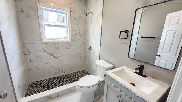 97-99 Blaisdell St Unit 3, Haverhill, MA 01832 - bathroom with vanity, a marble finish shower, and marble finish floors