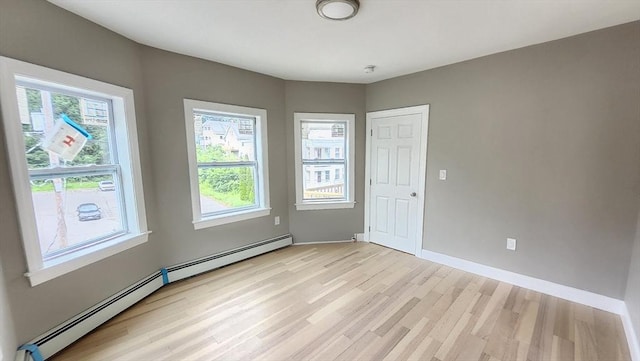 97-99 Blaisdell St Unit 3, Haverhill, MA 01832 - spare room with baseboard heating and light wood finished floors