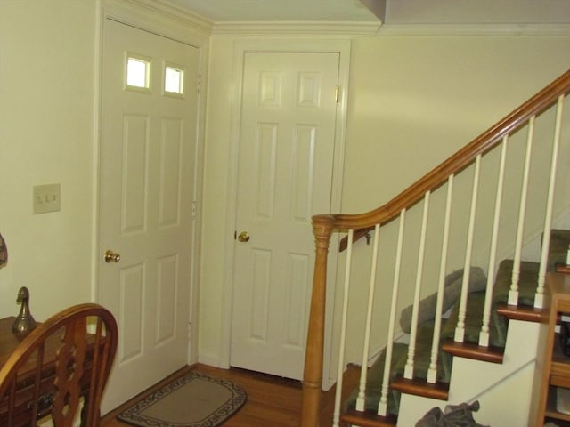 82 Laroche St, Ludlow, MA 01056 - entrance foyer featuring stairway and wood finished floors