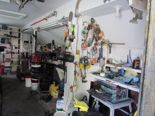 82 Laroche St, Ludlow, MA 01056 - garage featuring a workshop area