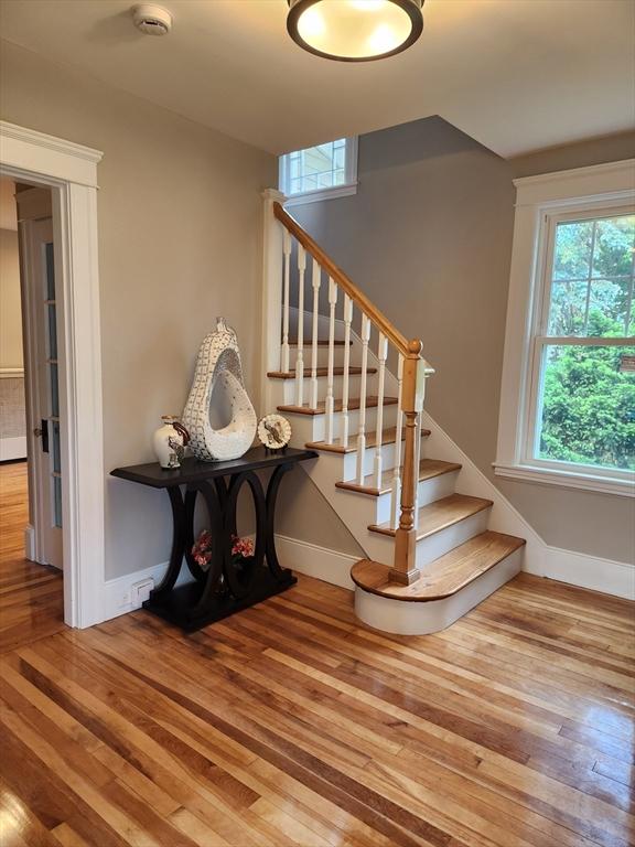 9 Varney St, Worcester, MA 01605 - stairway with hardwood / wood-style floors