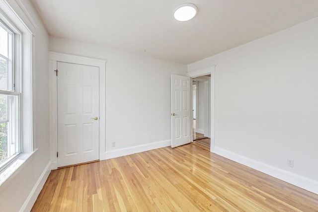 empty room featuring light wood-type flooring