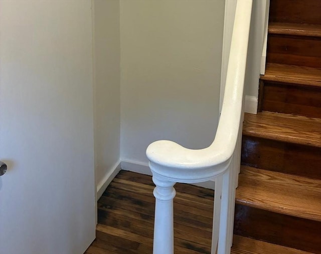 101 E Hadley Rd, Amherst, MA 01002 - staircase with baseboards and wood finished floors