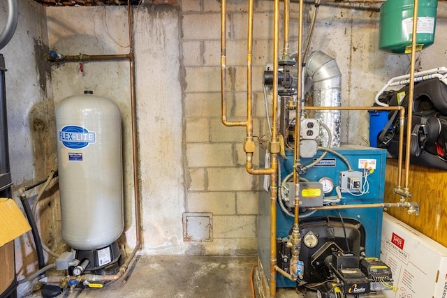 utility room featuring a heating unit