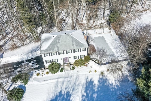 view of snowy aerial view