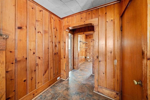 62 County St, Taunton, MA 02780 - hall with wooden walls and arched walkways