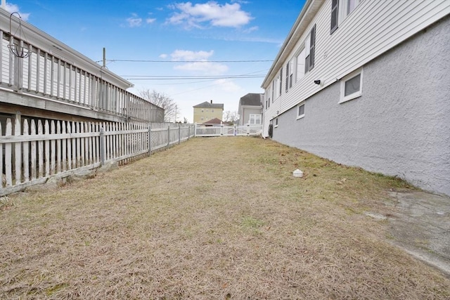 view of yard with fence