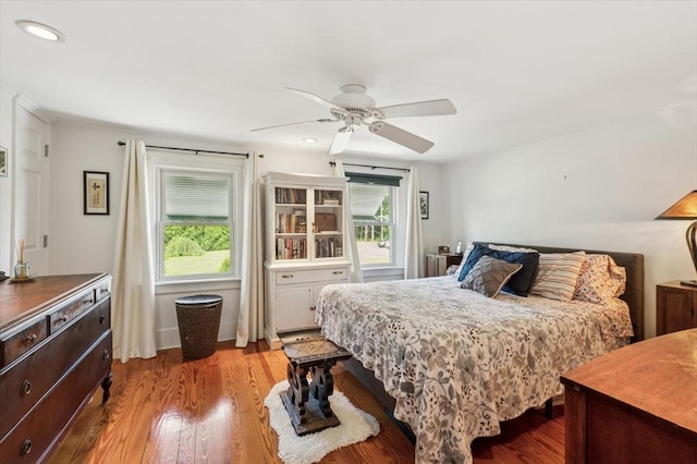 38 N W St, Agawam, MA 01030 - bedroom with wood finished floors, recessed lighting, and ceiling fan
