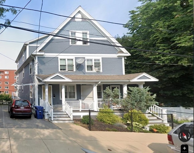 view of front of house with covered porch