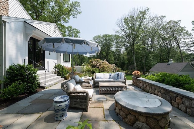 130 Hickory Rd, Weston, MA 02493 - view of patio with an outdoor living space