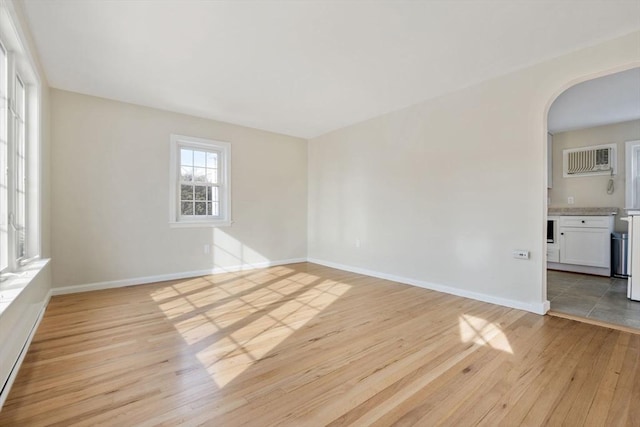 empty room featuring light hardwood / wood-style flooring