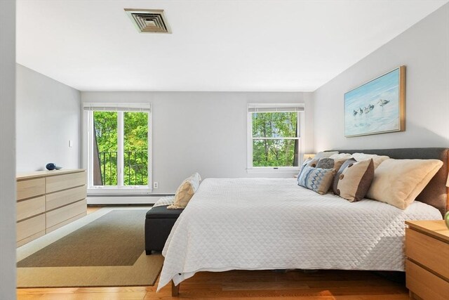64 Prospect St Unit B, Marblehead, MA 01945 - bedroom featuring wood finished floors and a baseboard radiator