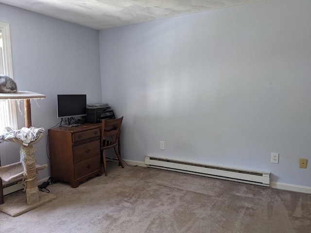 38 Pearson Dr, Newbury, MA 01922 - home office featuring baseboard heating and light colored carpet