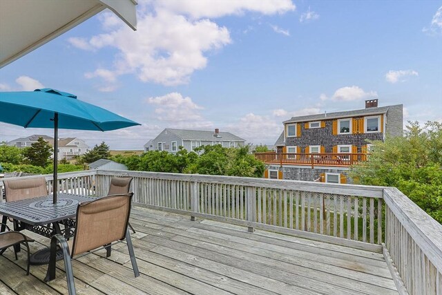 357 Phillips Rd, Sandwich, MA 02563 - wooden deck featuring outdoor dining area