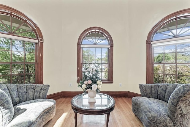 72 Charlemont St, Newton, MA 02461 - living area with baseboards and wood finished floors