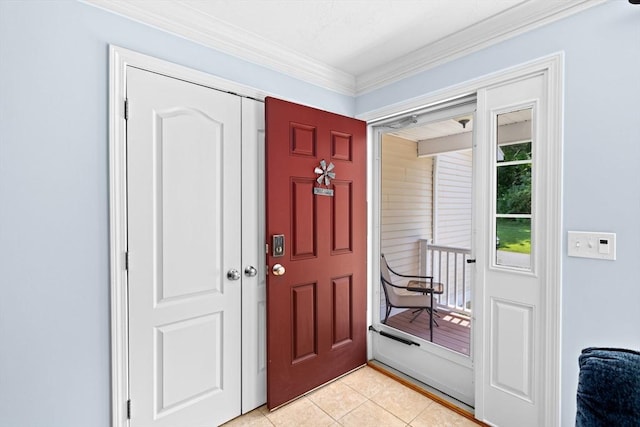 43 N Main St Unit B, Berkley, MA 02779 - foyer entrance featuring ornamental molding and light tile patterned flooring