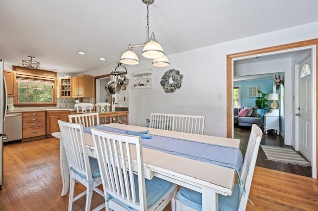89 W Elm St, Pembroke, MA 02359 - dining room featuring light wood-style floors, plenty of natural light, and recessed lighting