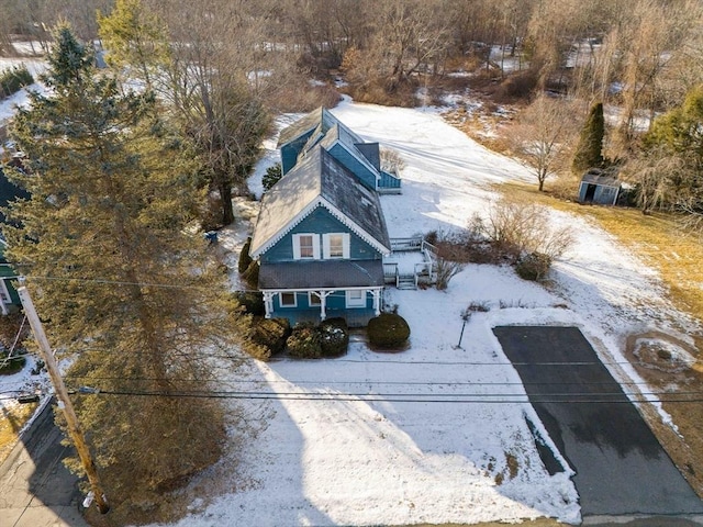 view of snowy aerial view