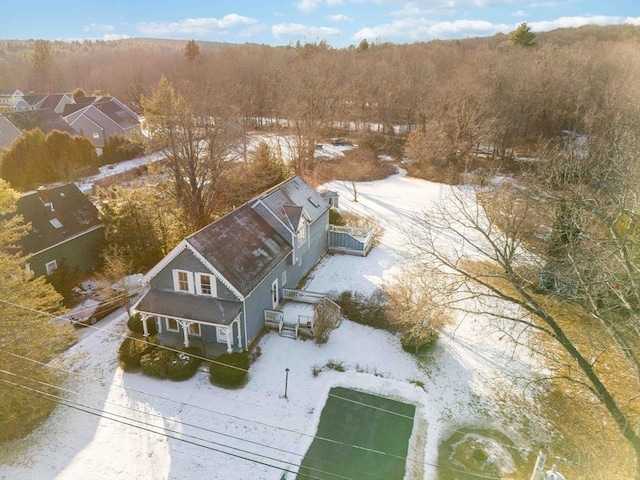 view of snowy aerial view