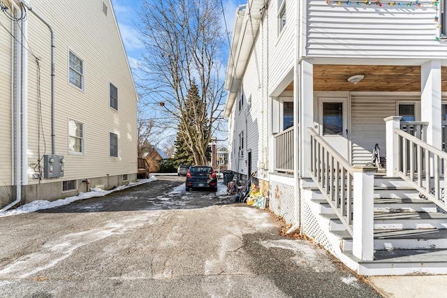 exterior space with a porch