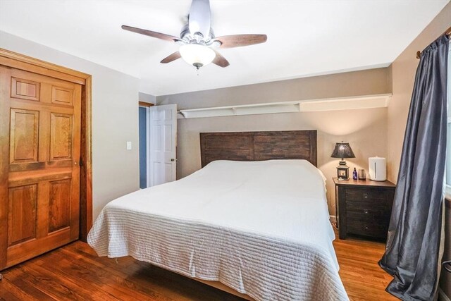 252 Howe St, East Brookfield, MA 01515 - bedroom with wood finished floors and ceiling fan